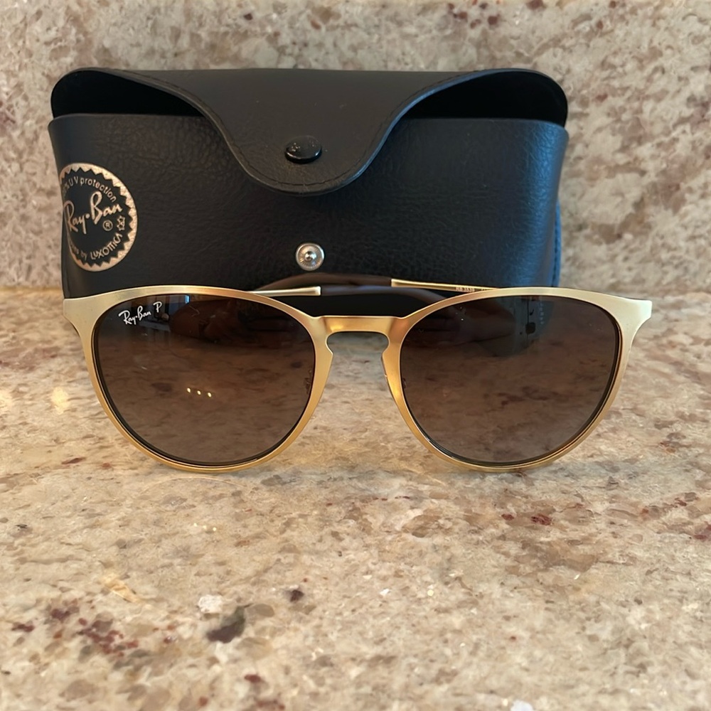 Ray Ban Erika Gold Metal Sunglasses